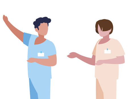 male medicine workers with uniforms vector illustration designのイラスト素材
