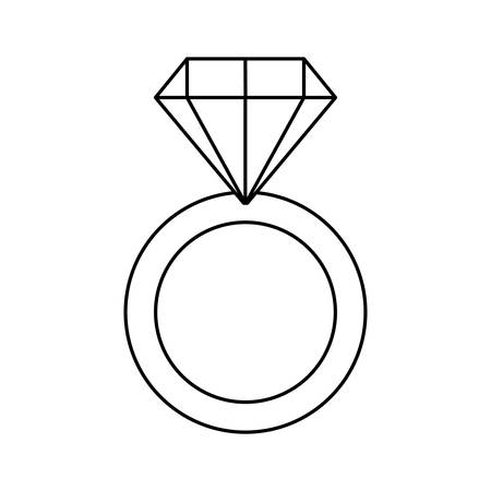 engagement ring with diamond vector illustration designのイラスト素材