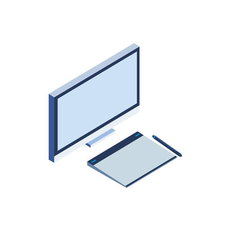 desktop computer isolated icon vector illustration designのイラスト素材