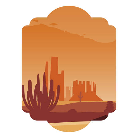 beautiful desert landscape scene vector illustration designのイラスト素材