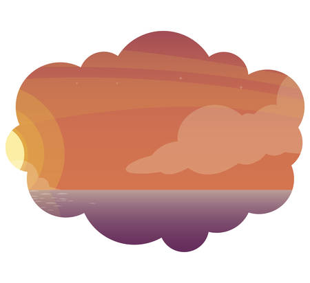 sky sunset beautiful scene vector illustration designのイラスト素材