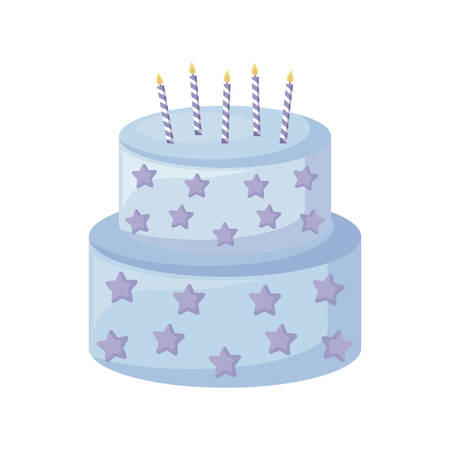 sweet cake with candles isolated icon vector illustration designのイラスト素材