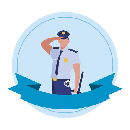 police officer law character vector illustration designのイラスト素材