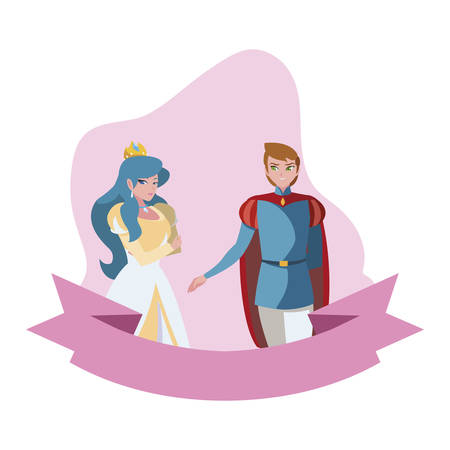 prince charming and princess of tales characters vector illustration designのイラスト素材
