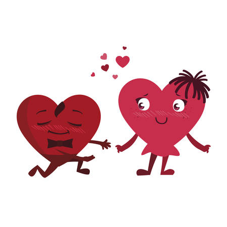 couple hearts   characters vector illustration designのイラスト素材