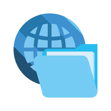 world folder cybersecurity data protection vector illustrationのイラスト素材