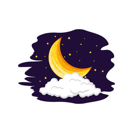 ramadan kareem card with moon at night vector illustration designのイラスト素材