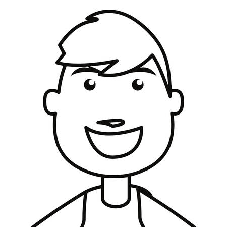 happy boy cartoon character vector illustration designのイラスト素材