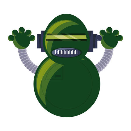 cartoon robot icon over white background colorful design vector illustrationのイラスト素材