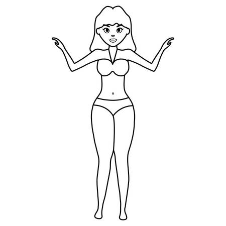 beautiful woman with swimsuit vector illustration designのイラスト素材