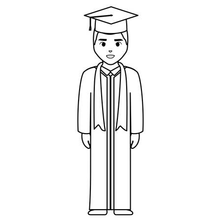 young student graduated character vector illustration designのイラスト素材