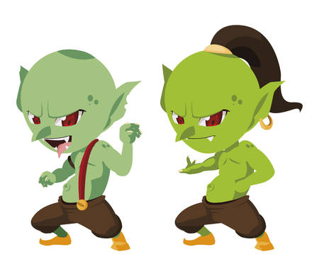 ugly trolls magic characters vector illustration designのイラスト素材