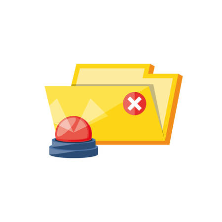 folder document with alarm light emergency vector illustration designのイラスト素材