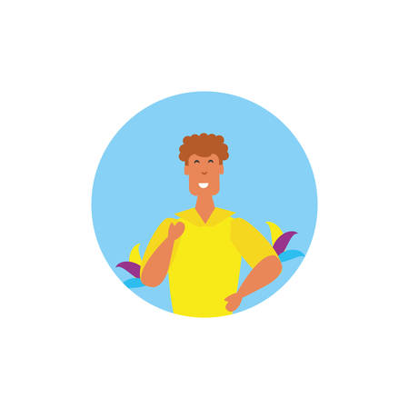 man brazilian dancer in frame circular vector illustration designのイラスト素材