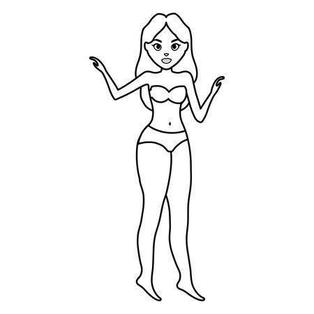 beautiful woman with swimsuit vector illustration designのイラスト素材