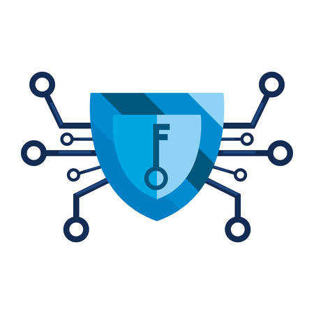 shield key connection cybersecurity data protection vector illustrationのイラスト素材