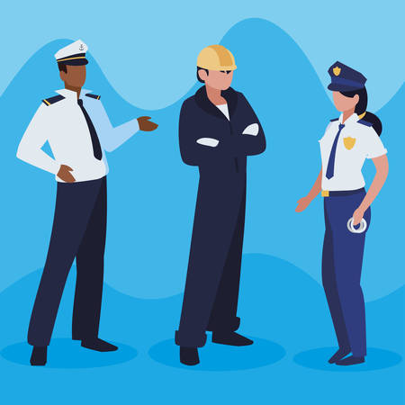 group of professional workers characters vector illustration designのイラスト素材