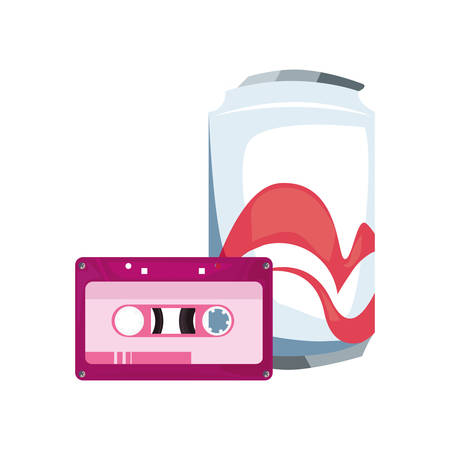 soda drink cassette music retro 80s style vector illustrationのイラスト素材