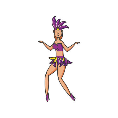 woman brazilian dancer character vector illustration designのイラスト素材