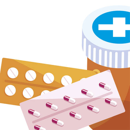 medicine set drugs icons vector illustration designのイラスト素材