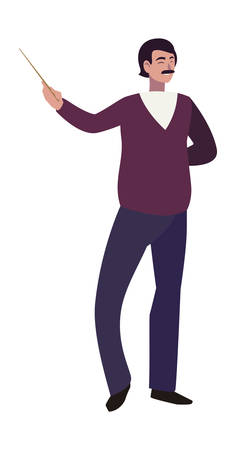 teacher male avatar character vector illustration designのイラスト素材