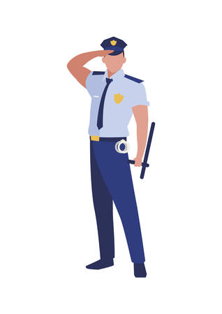 police officer law character vector illustration designのイラスト素材