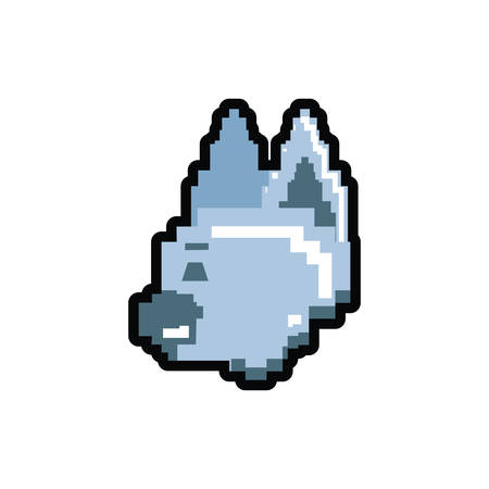 video game pixelated robotic dog vector illustration designのイラスト素材