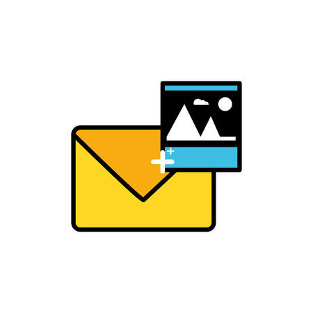 envelope mail with picture file vector illustration designのイラスト素材