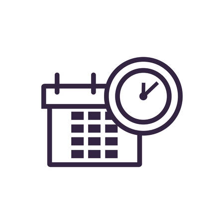 calendar reminder with clock time vector illustration designのイラスト素材