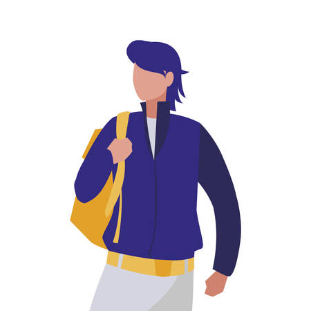 young boy student modeling vector illustration designのイラスト素材