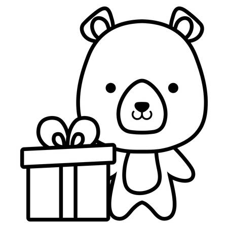 cute and little bear character vector illustration designのイラスト素材