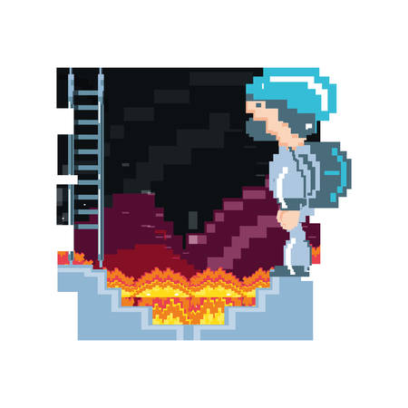 video game avatar pixelated vector illustration designのイラスト素材