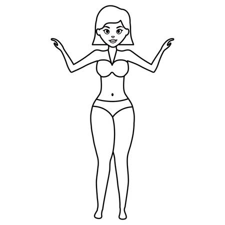 beautiful woman with swimsuit vector illustration designのイラスト素材
