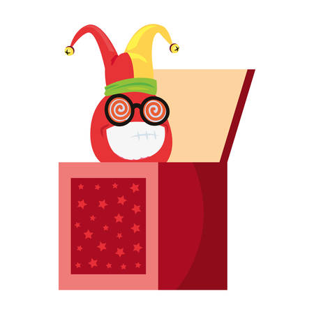 emoji in the box april fools day vector illustrationのイラスト素材