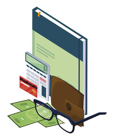 office notepad with set items vector illustration designのイラスト素材