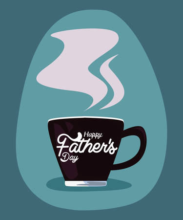hot coffee cup happy fathers day vector illustrationのイラスト素材