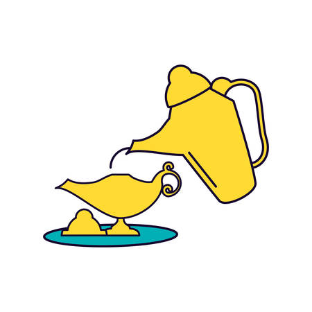 teapot lamp ramadan kareem vector illustration designのイラスト素材