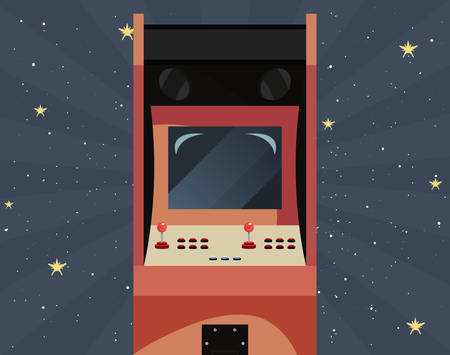 arcade machine video game retro vector illustration designのイラスト素材