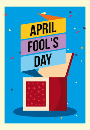 april fools day prank box poster vector illustrationのイラスト素材