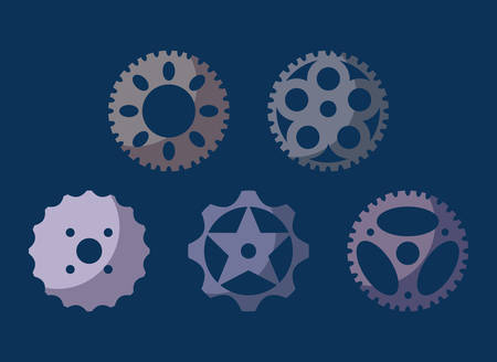 set of gears machine vector illustration designのイラスト素材