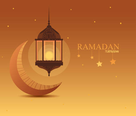 ramadan kareem lamp hanging traditional vector illustration designのイラスト素材