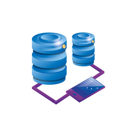 smartphone with data center disk vector illustration designのイラスト素材