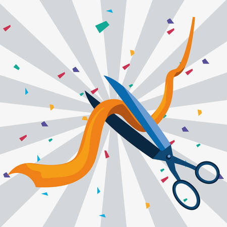 commercial grand opening scissors vector illustration designのイラスト素材