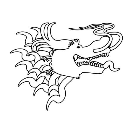 head of chinese dragon isolated icon vector illustration designのイラスト素材