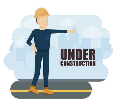 construction worker avatar character vector illustration designのイラスト素材