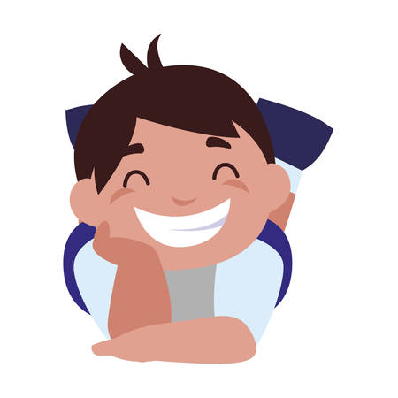 happy little boy character vector illustration designのイラスト素材