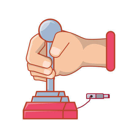 hand with joystick for video game vector illustration designのイラスト素材