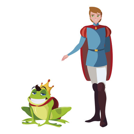 prince charming and toad of tales characters vector illustration designのイラスト素材