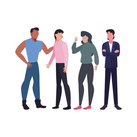 group men and women characters team work vector illustrationのイラスト素材