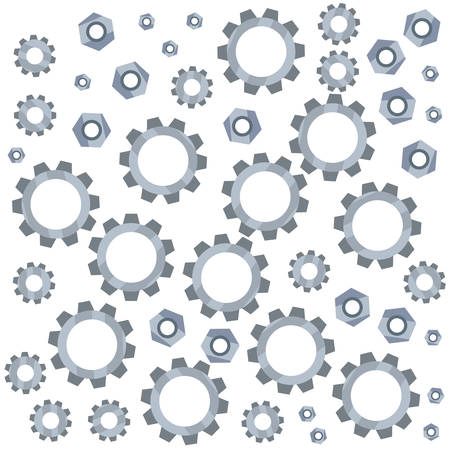 background gears cogwheel screw nuts tools vector illustration designのイラスト素材